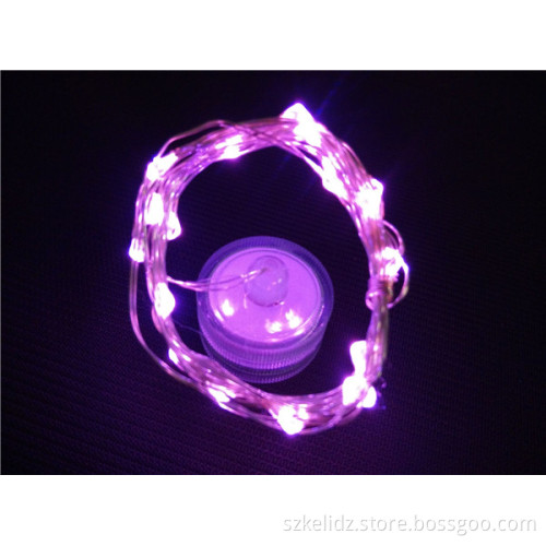 2017 Wedding Mini Waterproof Button Battery Operated Silver Wire String Starry Light For Bottle Decoration